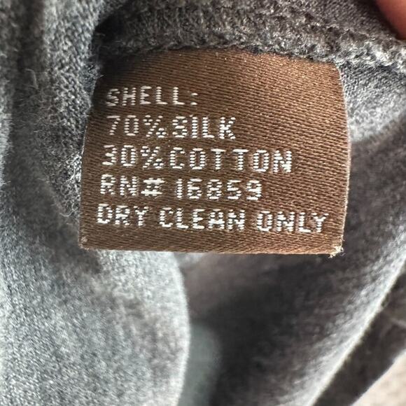 J McLaughlin Top Womens S Gray Silk Blend Stretch Button Front Shirt Long Sleeve - Picture 11 of 11